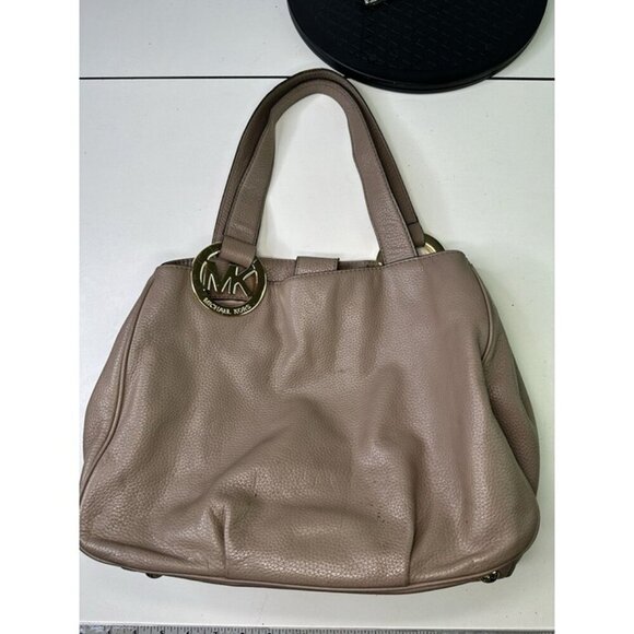 Michael Kors Fulton Purse Carmel Brown Pebbled Leather Shoulder Bag Tote Shopper - Picture 8 of 12